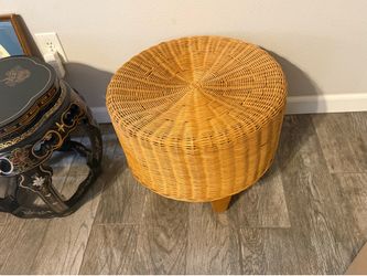 Small wicker ottoman