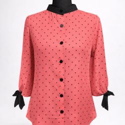 E&M Polka Dot Blouse Women’s Small