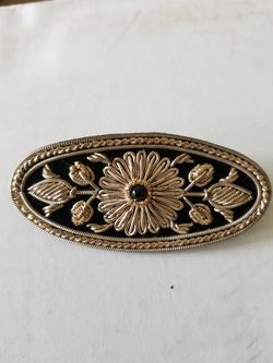 Gold & Black Jewelry Brooch Pin; NEVER WORN ; 3" Long