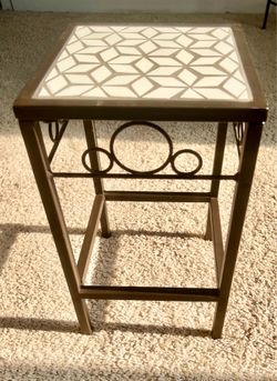 Mosaic Tile Top Metal Plant Stand