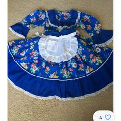 Chilean Typical Huasita Dress Girls dress Size 6