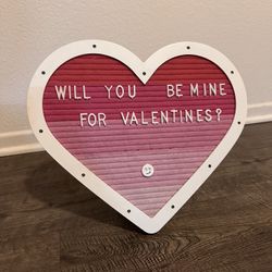 Heart-Shaped Felt Letter Board with Built-in LED Lights - Will you be mine for Valentines?