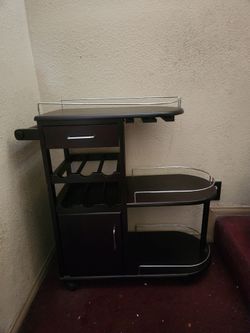 Wood Bar Cart