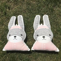 2 Decorative Rabbit Pillows