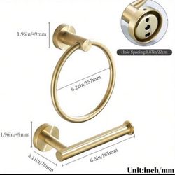 Gold Towel Hanger & Toilet Hanger For Bathroom