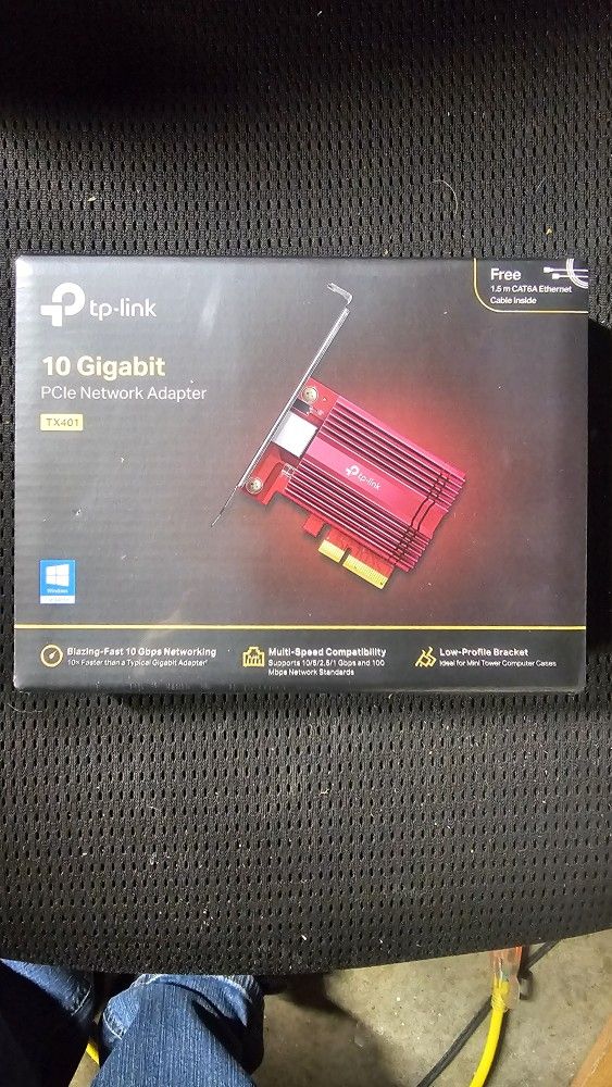 TP-Link 10Gbps PCIe Network Card (TX401) - PCIe to 10 Gigabit Ethernet Network Adapter, Supports Windows 10/8.1/8/7, Windows Servers 2019/2016/2012 R2
