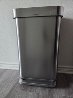 13 Gallon Trash Can with Lid Stainless Steel Kitchen Trash Can