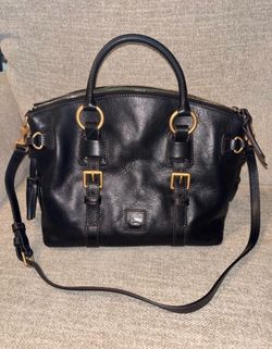 Dooney & Bourke Bristol Black Florentine Leather Satchel Bag