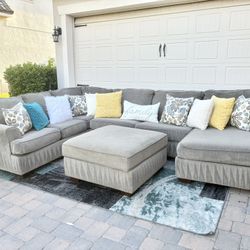Sectional Sofa & Ottoman Sofa Set 
