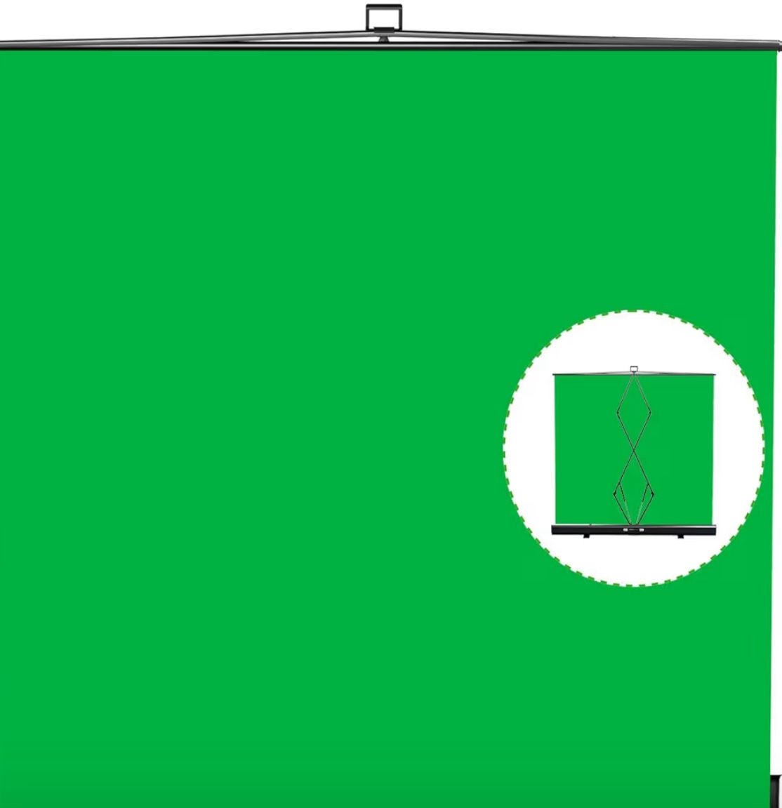 RAUBAY 78.7 x 82.7in Large Collapsible Green Screen Backdrop Portable Retractable Chroma Key Panel Photo Background with Stand for Video Conference, P
