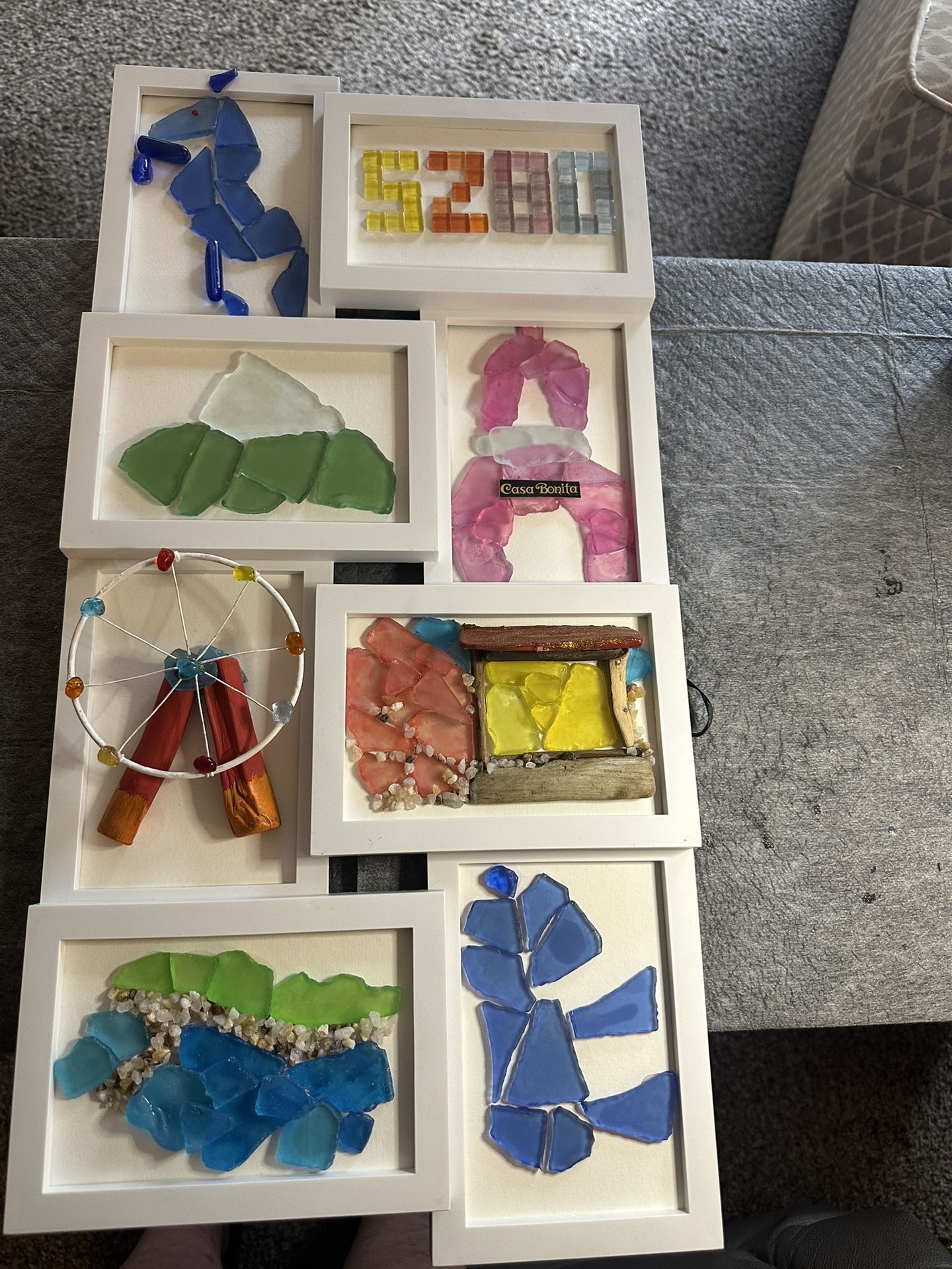 Hand Crafted Sea Glass & Wood "Around Denver"
