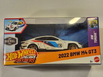 HOT WHEELS PULL BACK SPEEDERS. 1:43 SCALE DIECAST METAL. TORQUE # 1 OF 6.. 2022 BMW M4 GT3.