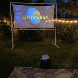Outdoor / Backyard Movie Setup - Projector, Stand & Screen