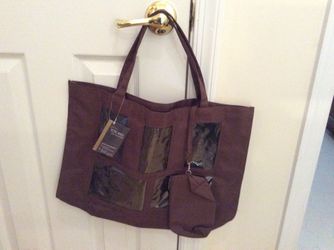 Photo tote canvas bag with change purse new with tags