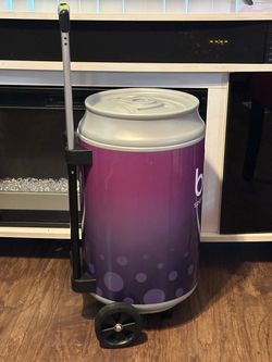 Bubly Sparkling Water Promotional Can Rolling Cooler Retractable Handle 18L