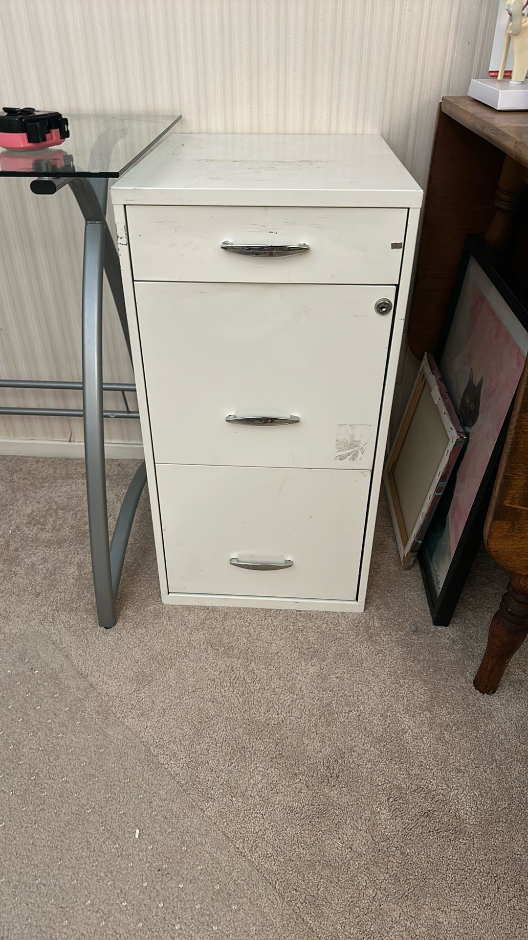 3 Drawer File Cabinet With File Folders