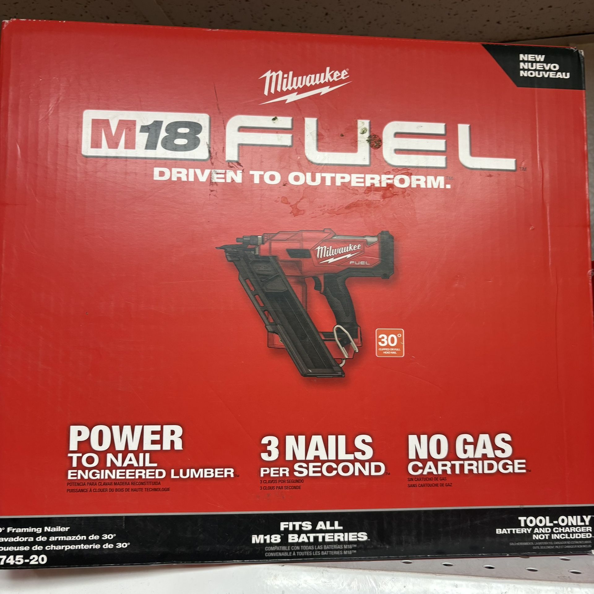 Milwaukee New 30 Framing Nailer 18M Fuel
