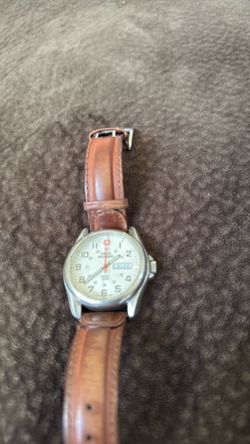 Swiss Military Watch with Leather Strap