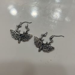 Death Moth Dangle Earrings