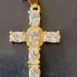  lab made diamond cross pendant 