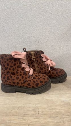 Toddler Leopard Print Combat Boots