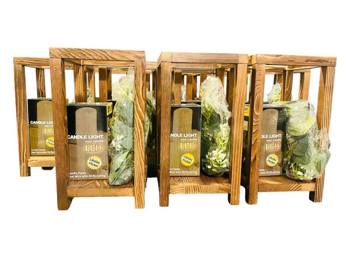 3-pc Wooden Table Centerpiece NEW!!