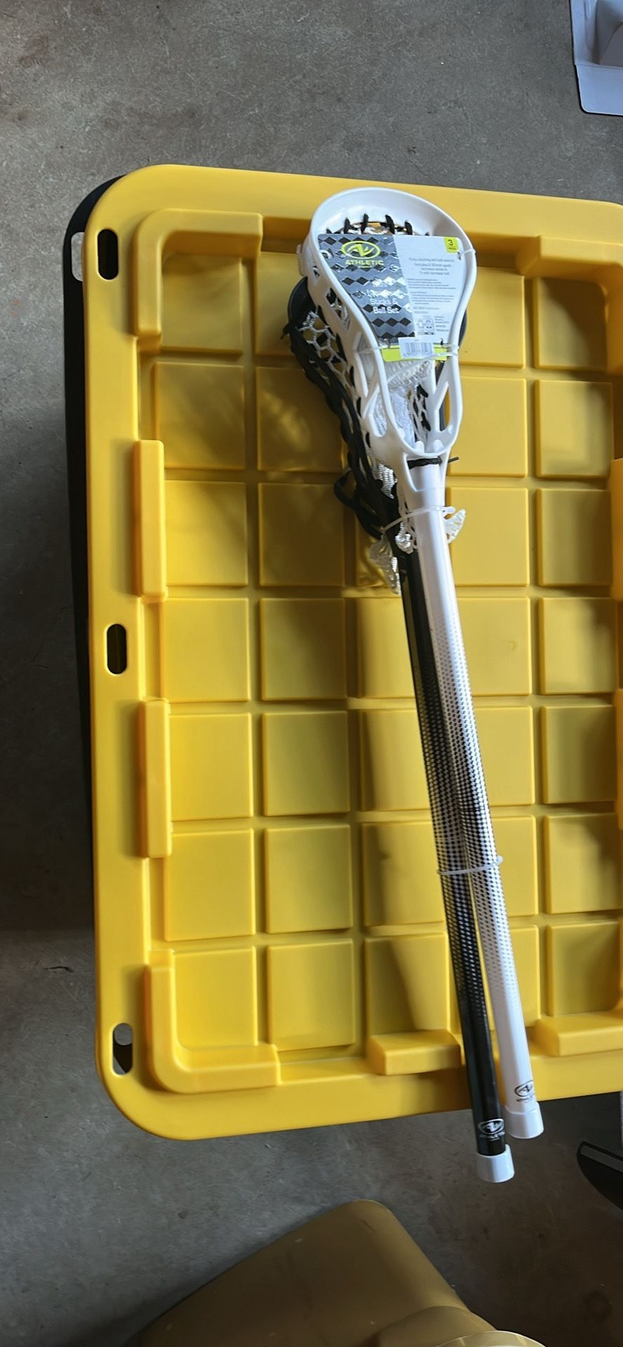 BRAND NEW MINI LACROSSE STOCKS AND BALL SET ( READ DESCRIPTION)