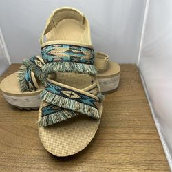 Teva Women's Size 9  Ceres Flatform Wedge Platform Aztec Style Sandals