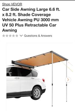Adjustable vehicle awning