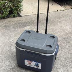 Coleman 84-Can Wheeled Cooler, 5-Day Ice Retention, Cup Holders