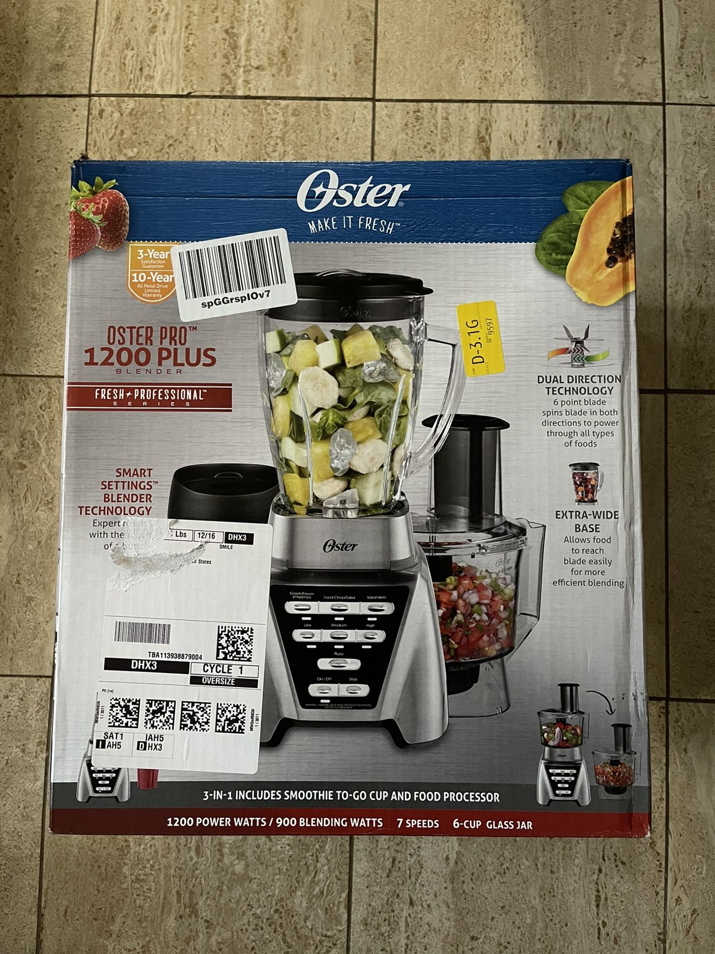 Brand New Oster Blender Pro 1200 with Glass Jar 24 oz Smoothie Cup and Food Processor for Sale in Sugar Land TX OfferUp