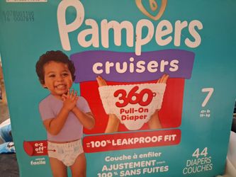 Pampers cruisers box of pull-on diapers size 7. Bix count  44