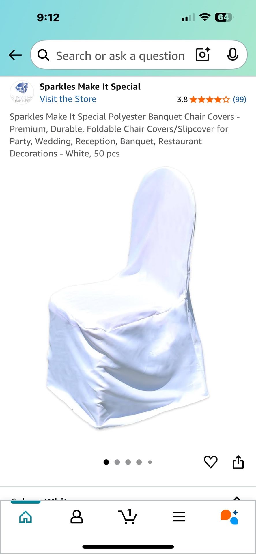 Sparkles Chair Covers 50 Pcs  