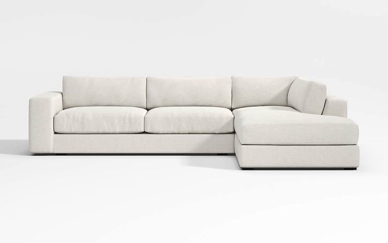 Cratew and Barrel Oceanside Low Deep-Seat Sofa Left-Arm Chaise