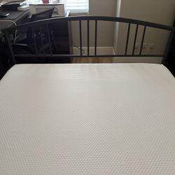 Bed-Full Metal Frame And Memory Foam Mattress- Like New 