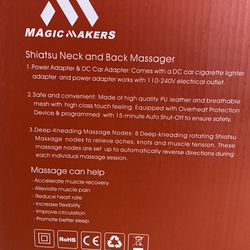 Magic Makers Shiatsu Back, Neck Massager with Heat