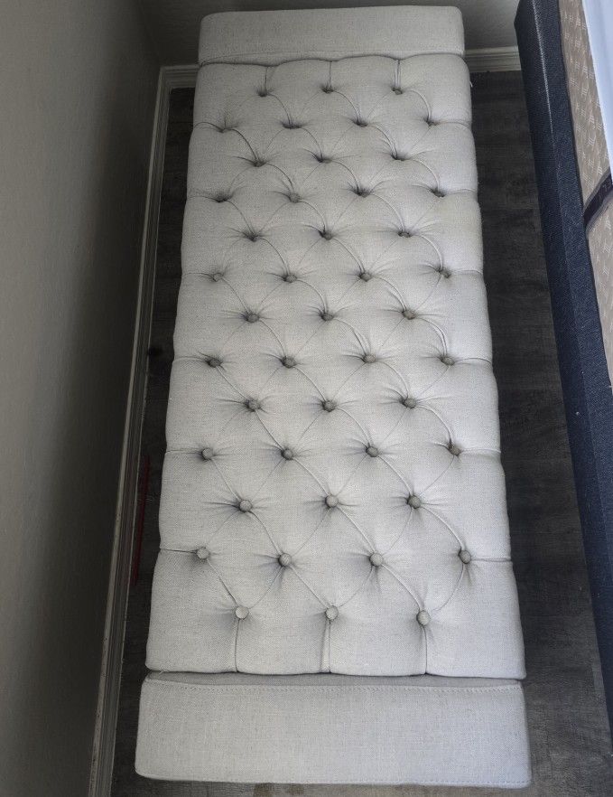 Grey Storage Ottoman 