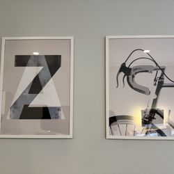 Modern IKEA Wall Art Set – 2 Prints (29”x21”)