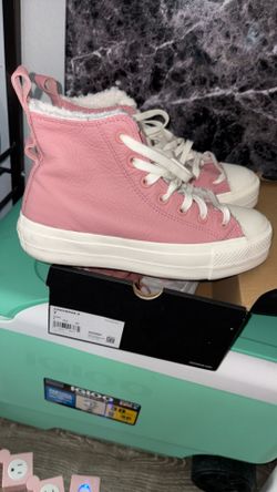 Pink Leather Converse Women 7