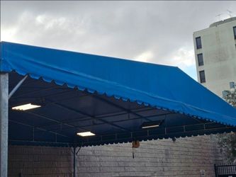 Large Blue Commercial Canopy Awning