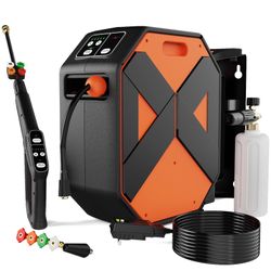Wall Mounted Pressure Washer - 5000 PSI Electric Power Washer, 1800W, Orange/Black