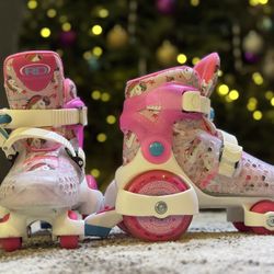 KIDS Roller Skates Adjustable - Size11j -2 Unicorn Pink/White