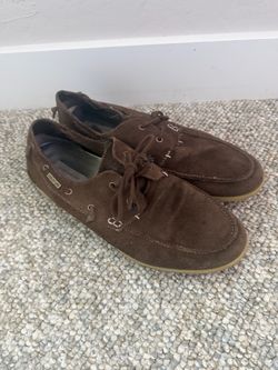 Brown Suede Lace-Up Boat Shoes size 11