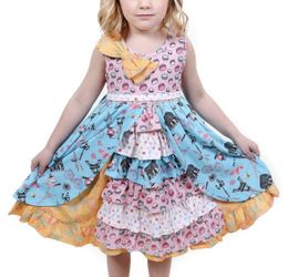 Jelly the Pug Girls' Little Spring in Paris Layered Tiered, Hannah Dress Size 6