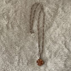 16” Sterling Silver 925 Link Necklace With 3D Flower Pendant 