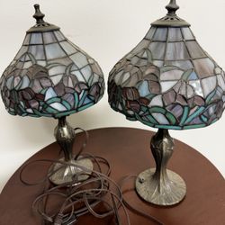 Two Vintage Tiffany Style Lamps