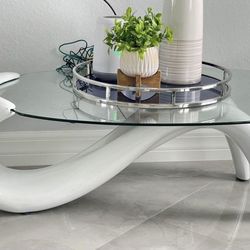 Glass White Coffee Table