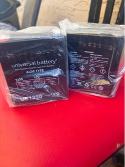 ONLY ONE LEFT Universal Battery UB1250 12V 5Ah AGM Sealed Lead-Acid Batteries - Brand New!