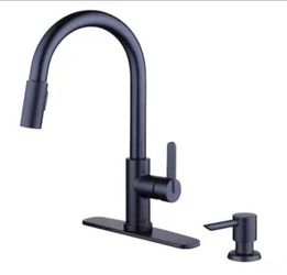 Glacier Bay Paulina Single-Handle Pull-Down Sprayer Kitchen Faucet with TurboSpray, FastMount and Soap Dispenser in Matte Black