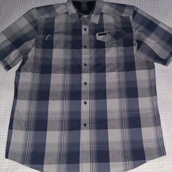 Wrangler All Terrain Gear Short Sleeve Button Down Shirt Men's Size Large $10